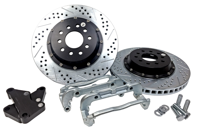 Pontiac GTO Brake Rotor (2) - Front - Baer Brakes - Eradispeed+1, 2-piece, Slot & Drilled, Zinc-Plated - Black - `05-`06